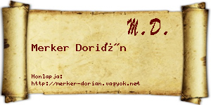 Merker Dorián névjegykártya